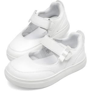 DREAM PAIRS Baskets Mary Jane pour Filles Chaussures Plates Elégantes et Confortables Basket Sport Durable SDFS2323K(Blanc)