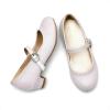 DREAM PAIRS Ballerines Filles Mary Jane Flats Ballerines Chaussures de Princesse Chaussures de Communion Chaussures d&rsquo;école(Blanc)