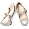 DREAM PAIRS Ballerines Filles Mary Jane Flats Ballerines Chaussures de Princesse Chaussures de Communion Chaussures d&rsquo;école(Ivoire Pu)