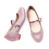 DREAM PAIRS Ballerines Filles Mary Jane Flats Ballerines Chaussures de Princesse Chaussures de Communion Chaussures d&rsquo;école(Rose)