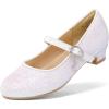 DREAM PAIRS Ballerines Filles Mary Jane Flats Ballerines Chaussures de Princesse Chaussures de Communion Chaussures d&rsquo;école(Blanc)