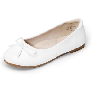 DREAM PAIRS Ballerines Filles à Enfiler Chaussure Plate Confortable Chaussures d&rsquo;école Habillées Classiques(Blanc)