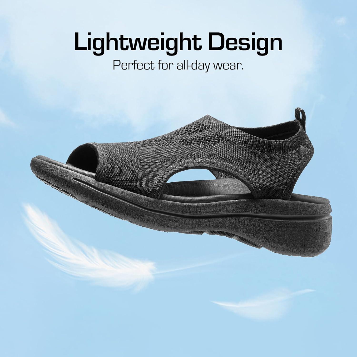 imageDREAM PAIRS Sandales de Sport Bout Ouvert Respirantes et Confortables Sandale dt pour Femmes Antidrapantes DWUMST2508Noir