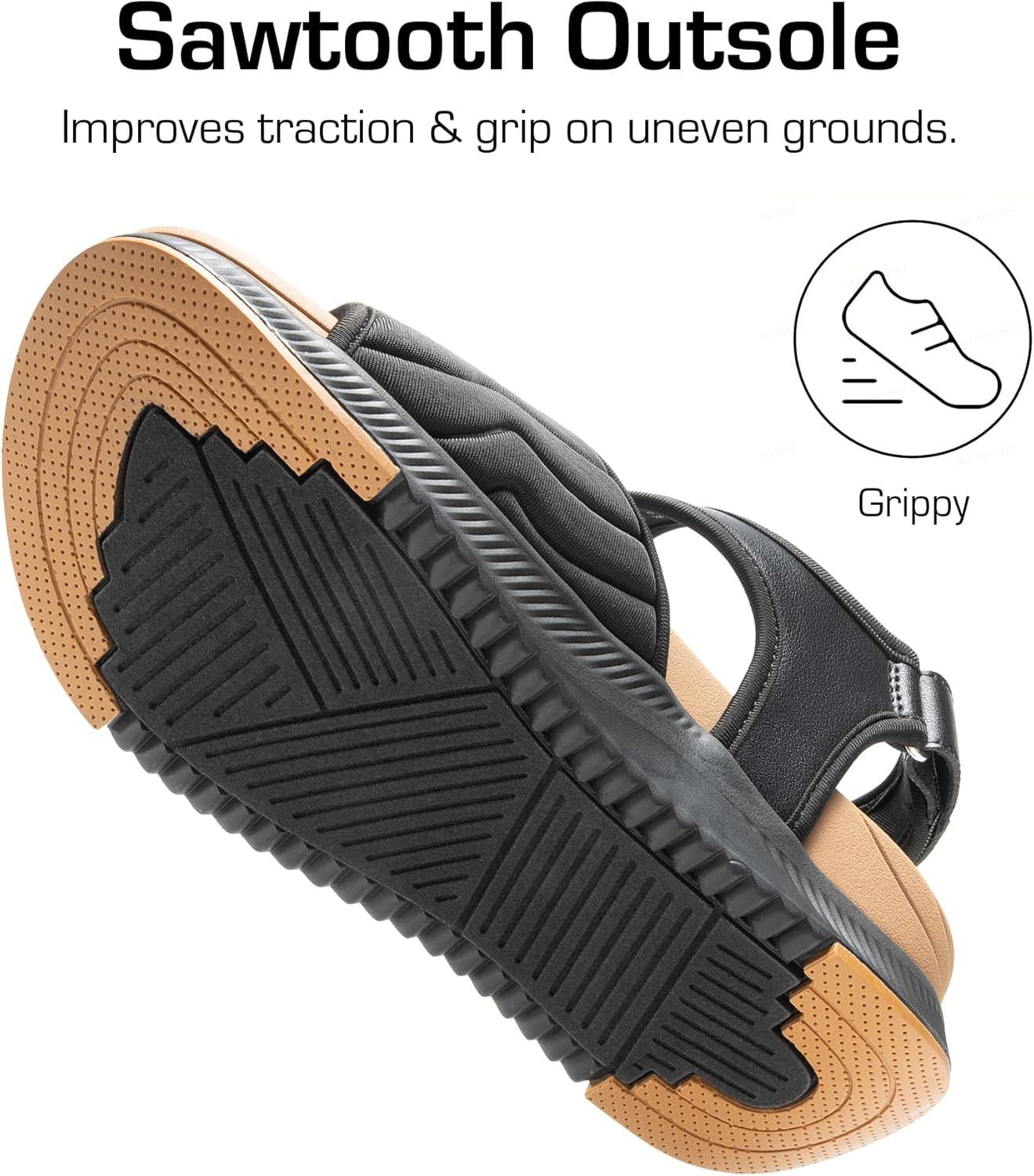 imageDREAM PAIRS Sandales Athltiques pour Femmes Confortable et Antidrapantes Sandale de Extrieur Pratique DWUMST2507Noir Marron