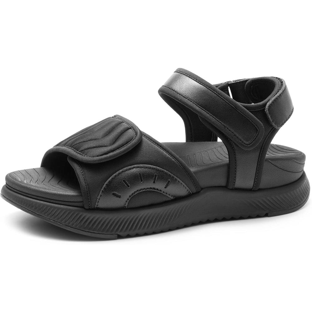 imageDREAM PAIRS Sandales Athltiques pour Femmes Confortable et Antidrapantes Sandale de Extrieur Pratique DWUMST2507Noir
