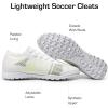 DREAM PAIRS Chaussures de Football pour Hommes Durable et Confortable Chaussure à Crampons(Blanc)