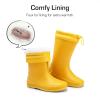 DREAM PAIRS KIDS Bottes de Pluie pour Enfants Imperméables et Légères Bottines Antidérapante Durable(Jaune Chaud)