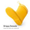 DREAM PAIRS KIDS Bottes de Pluie pour Enfants Imperméables et Légères Bottines Antidérapante Durable(Jaune Chaud)
