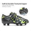 DREAM PAIRS Kids Chaussures Crampons de Football Enfants Tige Souple avec Une Sensation de Sensibilité Protection Optimale pour Garçons et Filles SDSO2307K(Noir Vert)