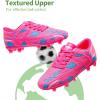 DREAM PAIRS Kids Chaussures de Football pour Enfants Durable Chaussures à Crampons avec Laçage latéral pour Garçons Confortable SDSO2301K(Rose Bleu)