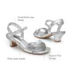 DREAM PAIRS Kids Sandales à Talons pour Filles Sangles Auto-Agrippantes Sandale Incontournable de la Fête SDSD2420K(Argent)