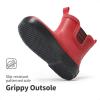 DREAM PAIRS Kids Wellies Rain Shoes Antidérapantes et légères pour garçons et Filles(Rouge Noir)