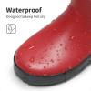 DREAM PAIRS Kids Wellies Rain Shoes Antidérapantes et légères pour garçons et Filles(Rouge Noir)