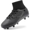 DREAM PAIRS Chaussures de Football Garçons Spike Crampons pour Filles Respirantes Chaussures D&rsquo;entraînement(Tout Noir)