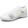 DREAM PAIRS Chaussures de Football pour Hommes Durable et Confortable Chaussure à Crampons(Blanc)