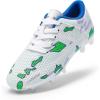 DREAM PAIRS Kids Chaussures de Football pour Enfants Durable Chaussures à Crampons avec Laçage latéral pour Garçons Confortable SDSO2301K(Blanc Vert)