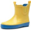 DREAM PAIRS Kids Wellies Rain Shoes Antidérapantes et légères pour garçons et Filles(Jaune Bleu)