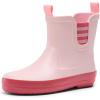 DREAM PAIRS Kids Wellies Rain Shoes Antidérapantes et légères pour garçons et Filles(Pink Rose Red)