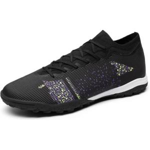 DREAM PAIRS Chaussures de Football pour Hommes Durable et Confortable Chaussure à Crampons(Noir)