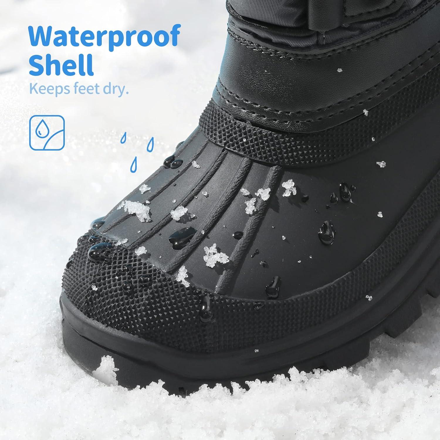 imageDREAM PAIRS Kids Bottes de Neige pour Enfant Chaude Bottes de Hiver Confortable et Impermable KSNOWGris