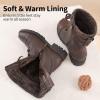 DREAM PAIRS Bottes de Combat Fille avec Fermeture Éclair Latérale, Lacets Ajustables et Doublure Chaude en Fausse Fourrure et Semelle Antidérapante(Brun)