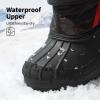 DREAM PAIRS Kids Bottes de Neige pour Enfants Imperméables et Antidérapante Bottes Hiver avec Doublure Chaude pour Garçon et Fille KAMICK(Noir Rouge)