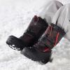 DREAM PAIRS Kids Bottes de Neige pour Enfants Imperméables et Antidérapante Bottes Hiver avec Doublure Chaude pour Garçon et Fille KAMICK(Noir Rouge)