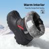 DREAM PAIRS Kids Bottes de Neige pour Enfants Imperméables et Antidérapante Bottes Hiver avec Doublure Chaude pour Garçon et Fille KAMICK(Noir Rouge)