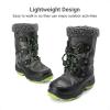 DREAM PAIRS Kids Bottes de Neige pour Enfants Imperméables et Antidérapantes Bottes de Hiver Chaude pour Garçons Filles SDSB2228K(Camo Vert)