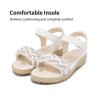 DREAM PAIRS Sandales compensées pour Filles Sandales Papillon d&rsquo;été pour Enfants avec Cheville réglable et Bride tressée ornée de Strass(Blanc)