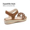 DREAM PAIRS Sandales compensées pour Filles Sandales Papillon d&rsquo;été pour Enfants avec Cheville réglable et Bride tressée ornée de Strass(Brun)
