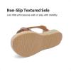 DREAM PAIRS Sandales compensées pour Filles Sandales Papillon d&rsquo;été pour Enfants avec Cheville réglable et Bride tressée ornée de Strass(Brun)