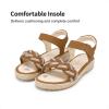 DREAM PAIRS Sandales compensées pour Filles Sandales Papillon d&rsquo;été pour Enfants avec Cheville réglable et Bride tressée ornée de Strass(Brun)