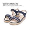 DREAM PAIRS Sandales compensées pour Filles Sandales Papillon d&rsquo;été pour Enfants avec Cheville réglable et Bride tressée ornée de Strass(Marine)