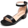 DREAM PAIRS Kids Sandales Filles avec Talon Bloc Stable Sandale Scintillante avec Nœuds Interchangeables Confortable pour Enfants SDSD2320K(Noir)