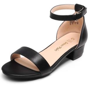 DREAM PAIRS Kids Sandales Filles avec Talon Bloc Stable Sandale Scintillante avec Nœuds Interchangeables Confortable pour Enfants SDSD2320K(Noir)