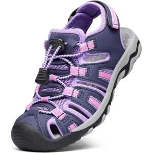 DREAM PAIRS Sandales D&rsquo;été Fermé Toe Beach Sandals Athlétique en Plein air à Séchage Sport Sandales pour Garçon Filles 160912K(Violet Clair Gris)