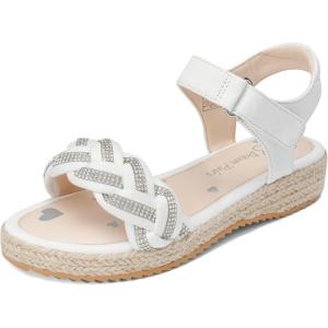 DREAM PAIRS Sandales compensées pour Filles Sandales Papillon d&rsquo;été pour Enfants avec Cheville réglable et Bride tressée ornée de Strass(Blanc)