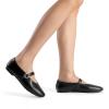 DREAM PAIRS Ballerines Femme Mary Jane à Bout Rond Confortables et Décontractées avec Bride à Boucle(Noir Pu)