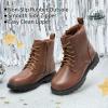 DREAM PAIRS Bottes pour Filles Botte à la Mode Chaussures Enfants Chaudes(Marron Pu)