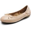 DREAM PAIRS Ballerines Femme Chaussures Classiques Ballerines Plates Femmes Élégantes(Nude)