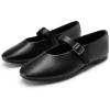 DREAM PAIRS Ballerines Femme Mary Jane à Bout Rond Confortables et Décontractées avec Bride à Boucle(Noir Pu)
