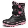 DREAM PAIRS Bottes Neige Enfant Fille Garçon Chaudes Imperméables Antidérapantes Hiver Extérieur(Noir Rose)