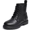 DREAM PAIRS Bottes pour Filles Botte à la Mode Chaussures Enfants Chaudes(Noir Pu)