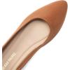 DREAM PAIRS Ballerines Femme Confortables à Bout Pointu en Suédine, Chaussures Plates à Enfiler pour Travail, Bureau ou Sorties(Brun)