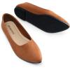 DREAM PAIRS Ballerines Femme Confortables à Bout Pointu en Suédine, Chaussures Plates à Enfiler pour Travail, Bureau ou Sorties(Brun)