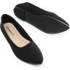 DREAM PAIRS Ballerines Femme Confortables à Bout Pointu en Suédine, Chaussures Plates à Enfiler pour Travail, Bureau ou Sorties(Noir)