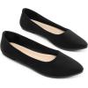 DREAM PAIRS Ballerines Femme Confortables à Bout Pointu en Suédine, Chaussures Plates à Enfiler pour Travail, Bureau ou Sorties(Noir)