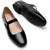 DREAM PAIRS Ballerines Femme Mary Jane à Bout Carré, Chaussures Plates Confortables à Enfiler pour Bureau, Travail, Sorties ou Tenue Quotidienne(Noir Huile)