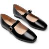 DREAM PAIRS Ballerines Femme Mary Jane à Bout Carré, Chaussures Plates Confortables à Enfiler pour Bureau, Travail, Sorties ou Tenue Quotidienne(Noir Huile)